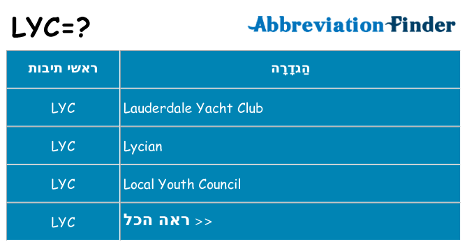 מה הפירוש lyc
