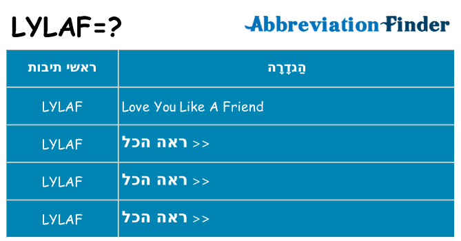 מה הפירוש lylaf