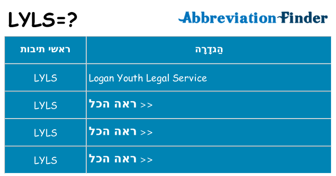 מה הפירוש lyls