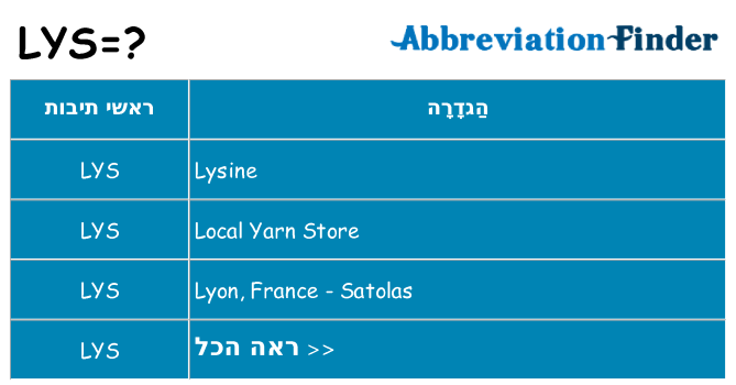 מה הפירוש lys