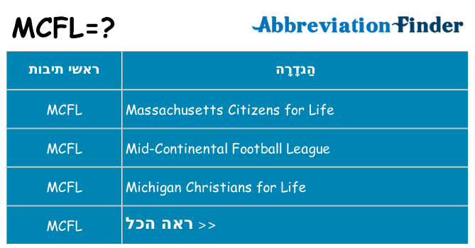 מה הפירוש mcfl