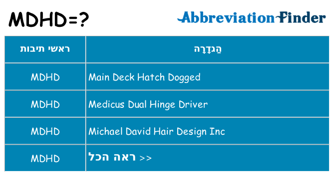 מה הפירוש mdhd