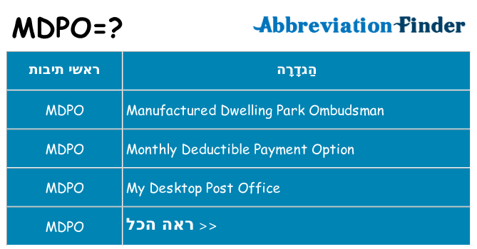 מה הפירוש mdpo