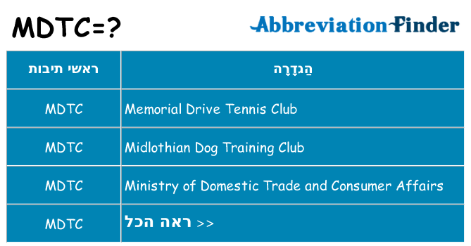 מה הפירוש mdtc