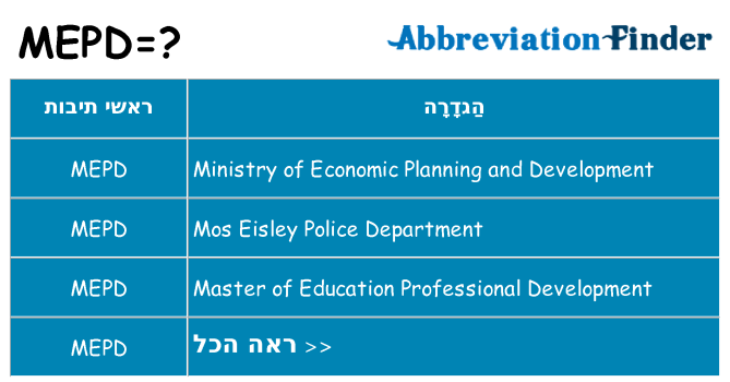 מה הפירוש mepd