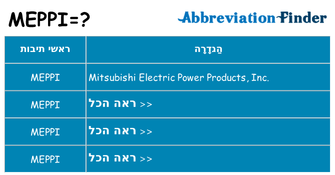 מה הפירוש meppi