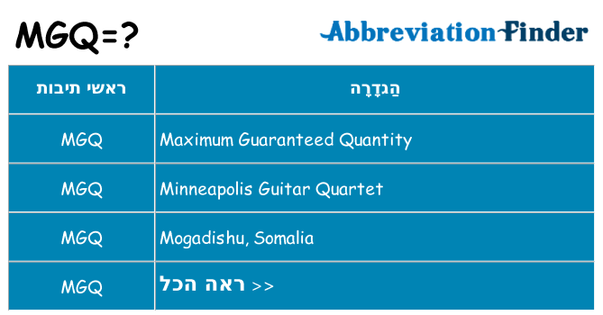 מה הפירוש mgq