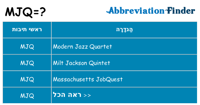 מה הפירוש mjq