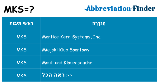 מה הפירוש mks