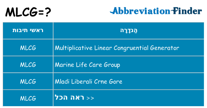 מה הפירוש mlcg