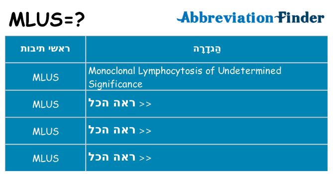 מה הפירוש mlus