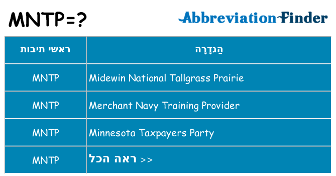 מה הפירוש mntp