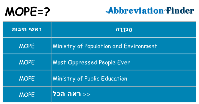 מה הפירוש mope
