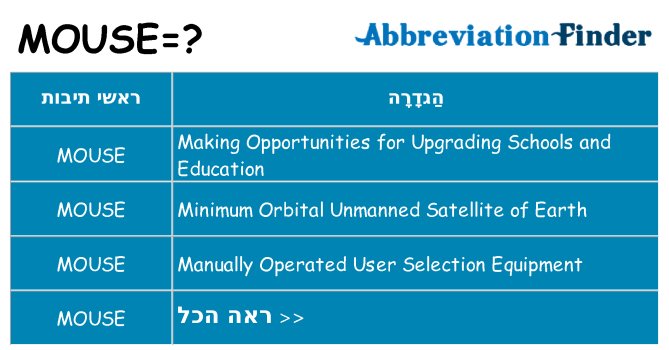 מה הפירוש mouse