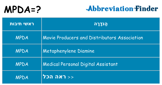 מה הפירוש mpda