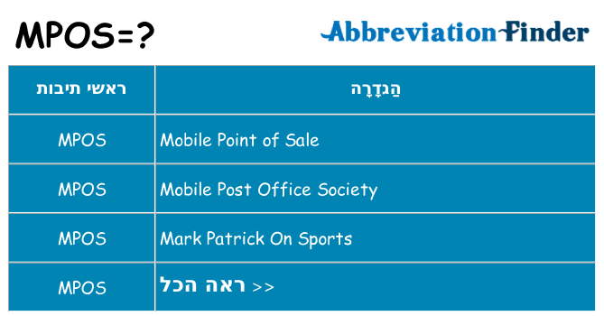 מה הפירוש mpos