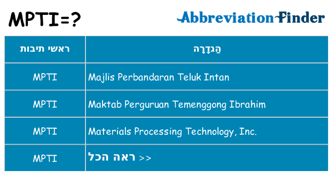 מה הפירוש mpti