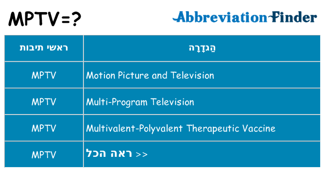 מה הפירוש mptv