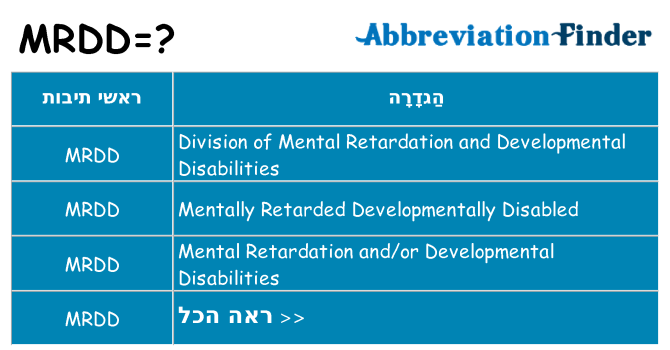 מה הפירוש mrdd