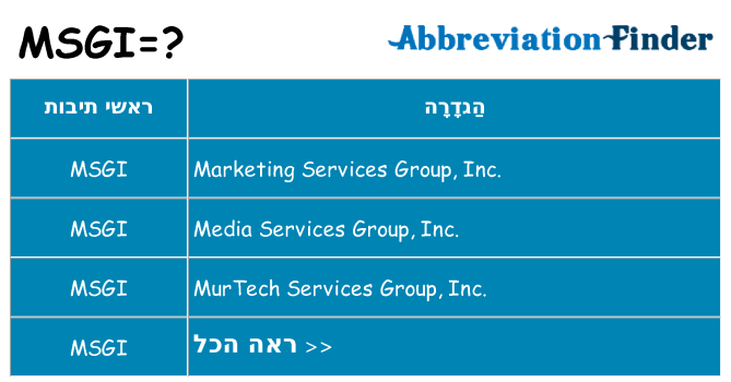 מה הפירוש msgi