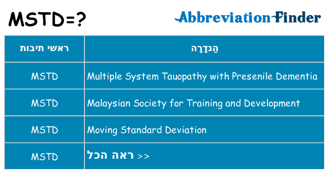 מה הפירוש mstd