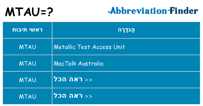 מה הפירוש mtau