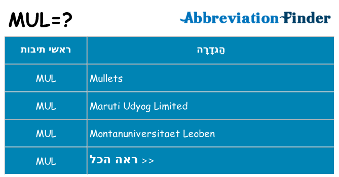 מה הפירוש mul
