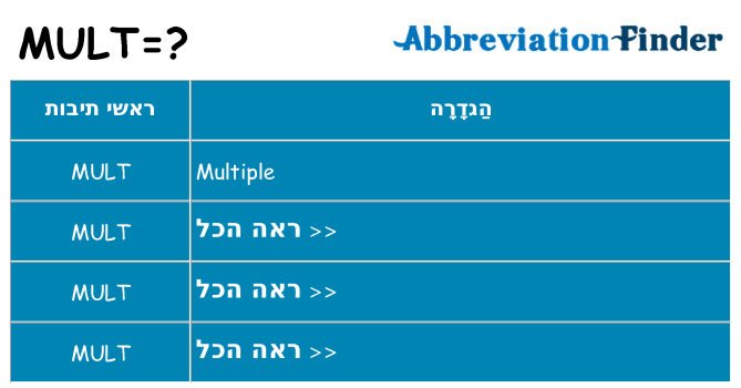 מה הפירוש mult