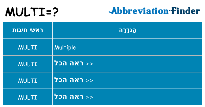 מה הפירוש multi