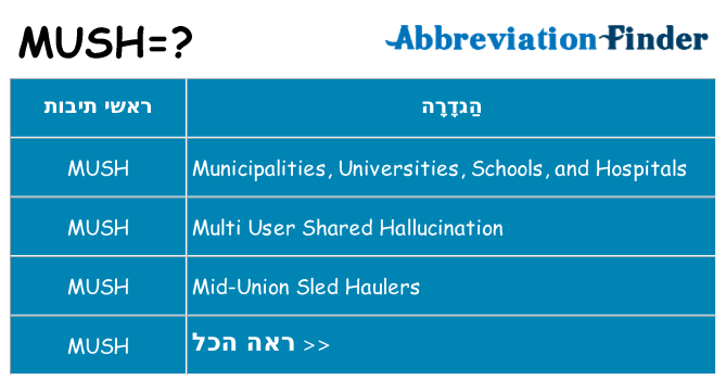 מה הפירוש mush