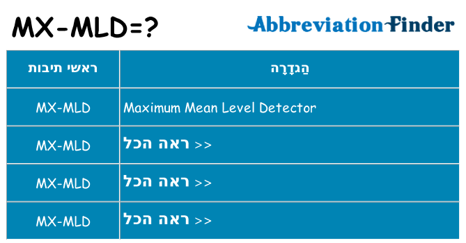 מה הפירוש mx-mld