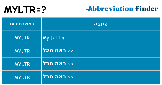 מה הפירוש myltr
