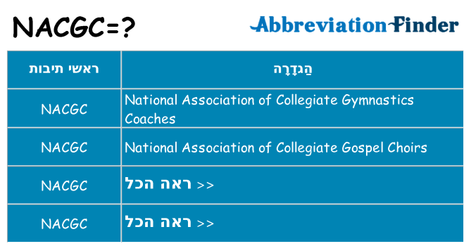 מה הפירוש nacgc