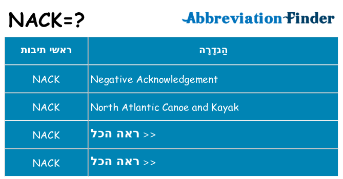 מה הפירוש nack