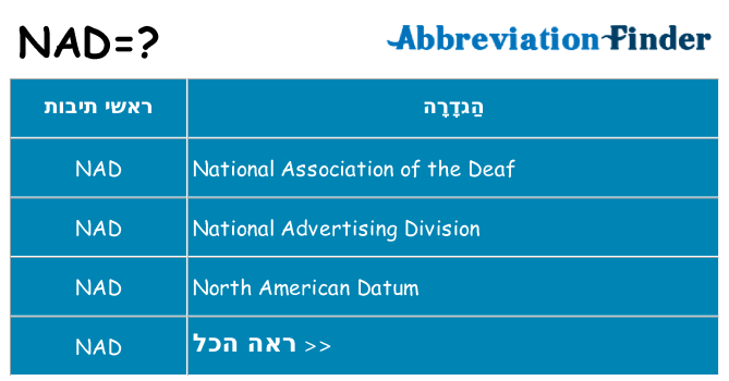 מה הפירוש nad