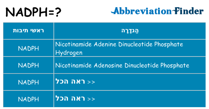 מה הפירוש nadph