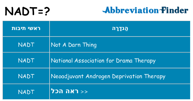 מה הפירוש nadt