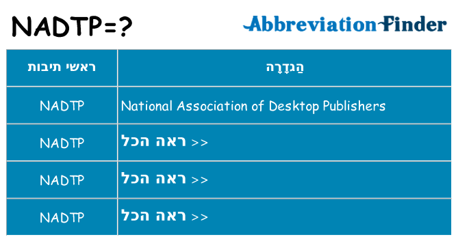 מה הפירוש nadtp