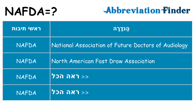 מה הפירוש nafda