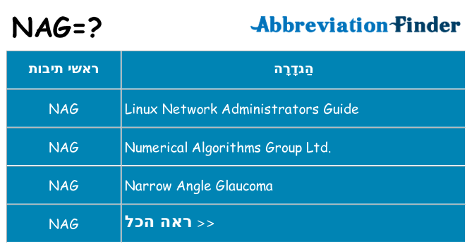 מה הפירוש nag