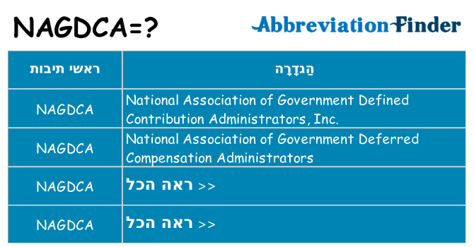מה הפירוש nagdca