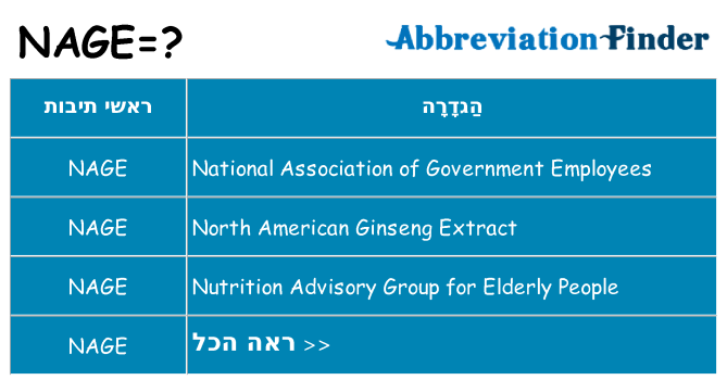 מה הפירוש nage