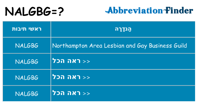 מה הפירוש nalgbg
