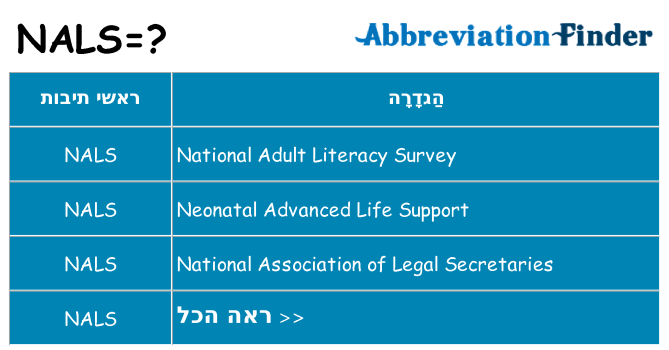 מה הפירוש nals