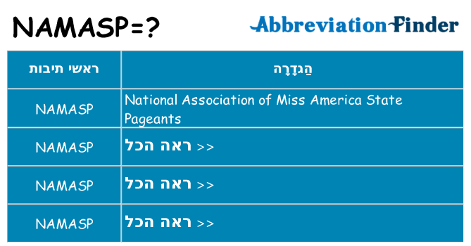 מה הפירוש namasp