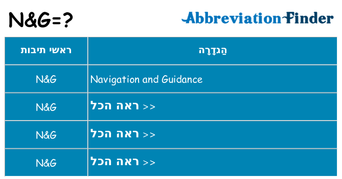 מה הפירוש ng