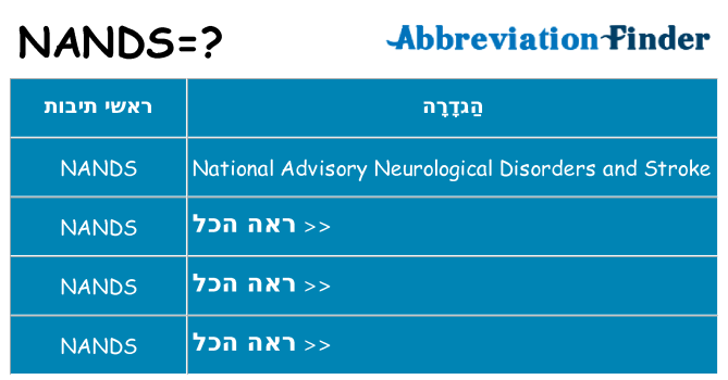 מה הפירוש nands