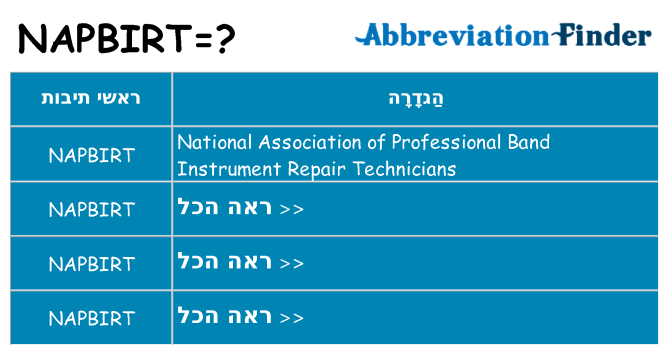 מה הפירוש napbirt