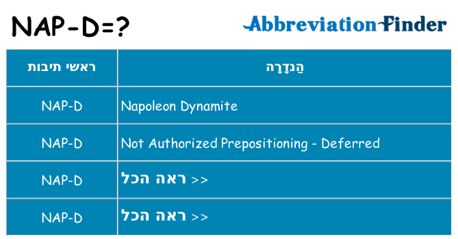 מה הפירוש nap-d
