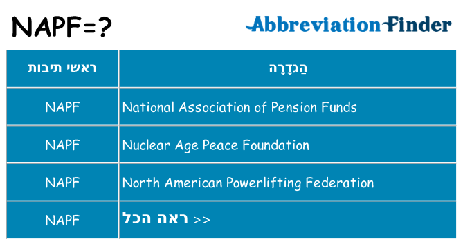 מה הפירוש napf